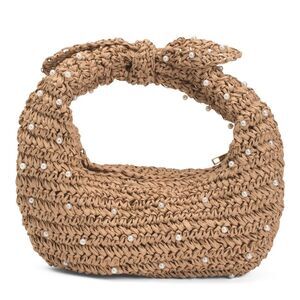 Viral Haute Hippie Woven Pearl Handbag